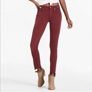 Lucky brand burgundy Ava mid rise skinny jeans 24
